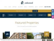 Tablet Screenshot of oakwoodestateagents.com